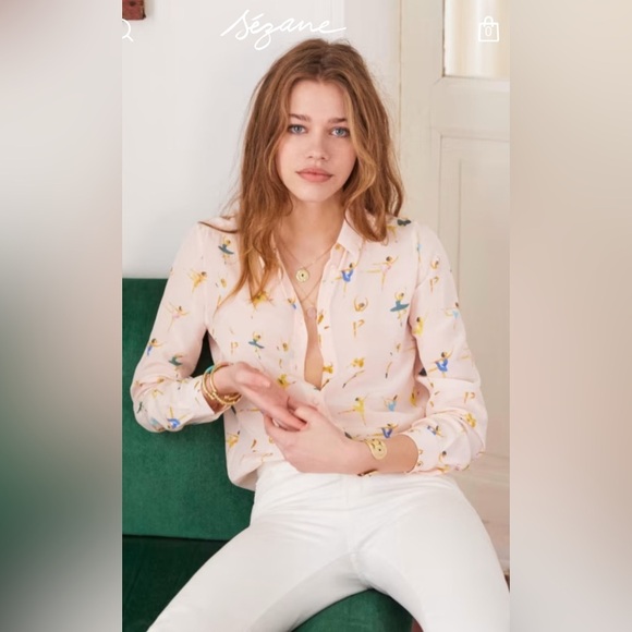 Sezane Tops - SÉZANE X G.KERO PIERRO SHIRT -silk super dancer blouse size 38 (6) rare find